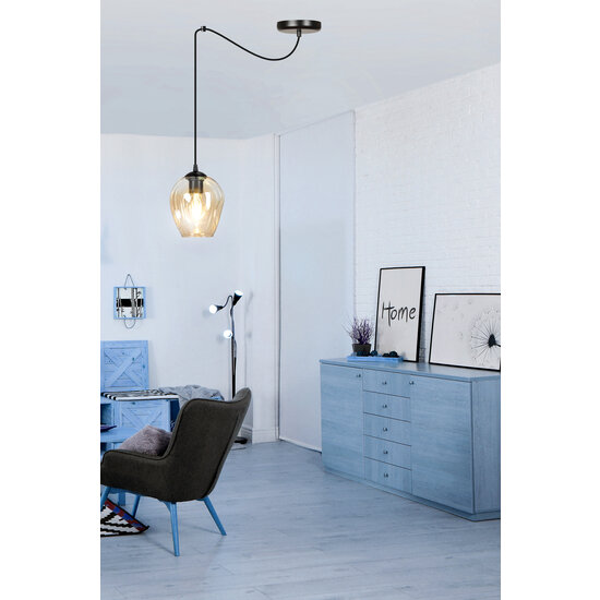 Colgante Malmo color ámbar 1L E27 descentralizable