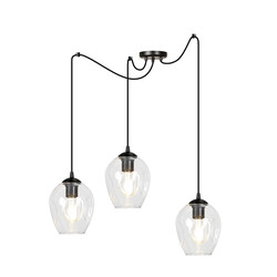 Malmo transparent 3L pendant E27 decentralizable