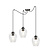 Malmo transparent 3L pendant E27 decentralizable
