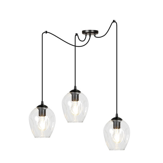Emibig Emibig Malmo transparente 3L colgante E27 descentralizable - Iluminación ideal para cualquier espacio