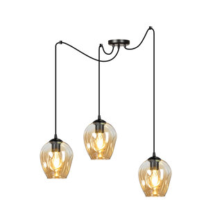 Emibig Malmo amber colored 3L suspension E27 decentralizable