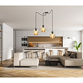Malmo amber colored 3L suspension E27 decentralizable