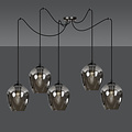 Emibig Emibig Malmo 5x E27 pendel gefumeerd decentraliseerbaar - Perfecte verlichting voor elke ruimte