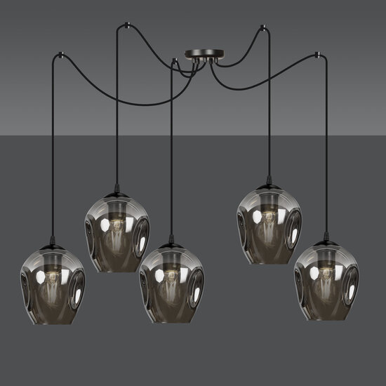 Malmo 5x E27 suspension fumée décentralisée