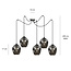 Emibig Emibig Malmo 5x E27 pendant smoked decentralized - Ideal lighting for any space