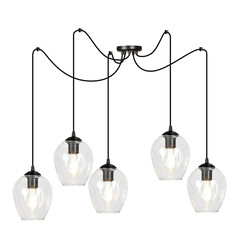 Emibig Malmo transparent 5x E27 pendant decentralized