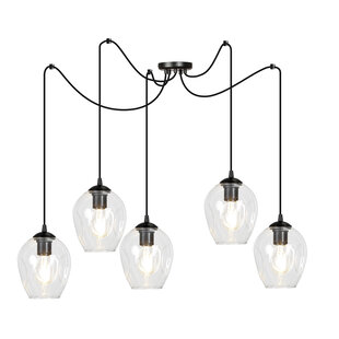 Emibig Malmo transparent 5x E27 suspension décentralisée