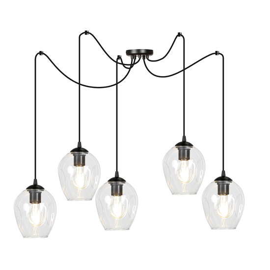 Emibig Emibig Malmo transparent 5x E27 suspension décentralisée - Éclairage idéal pour chaque espace