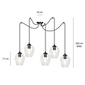 Malmo transparent 5x E27 pendant decentralized
