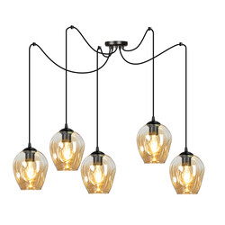 Emibig Malmo amber colored 5x E27 pendant E27 decentralizable