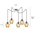 Malmo couleur ambre 5x E27 suspension E27 décentralisée