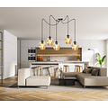 Malmo couleur ambre 5x E27 suspension E27 décentralisée