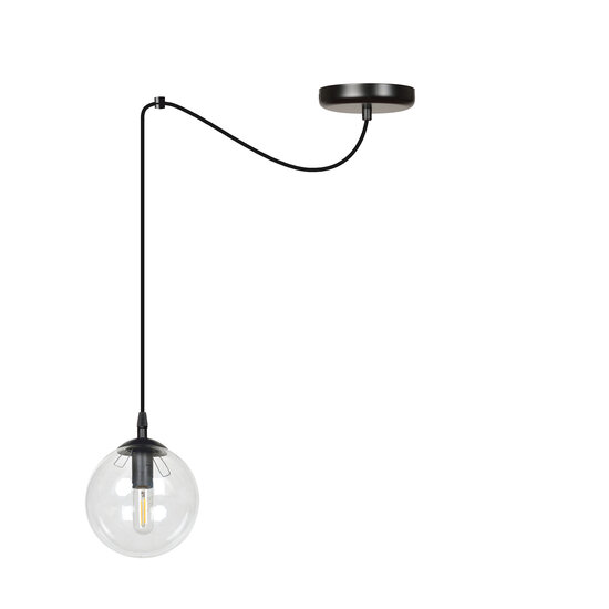 Emibig Emibig Uppsala schwarze 1L Pendelleuchte transparentes Glas E14 - Ideal für eine gemütliche Atmosphäre