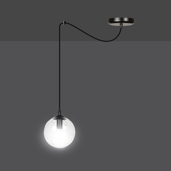 Emibig Emibig Uppsala schwarze 1L Pendelleuchte transparentes Glas E14 - Ideal für eine gemütliche Atmosphäre