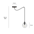 Uppsala black 1L pendant lamp transparent glass E14