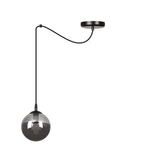 Emibig Uppsala volledige zwarte 1L hanglamp gerookt glas E14