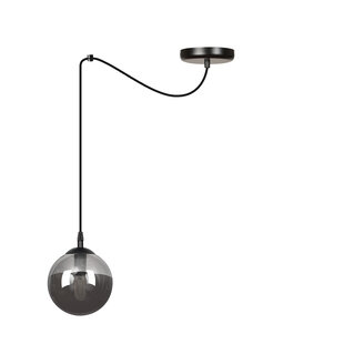 Uppsala full black 1L hanging lamp smoked glass E14