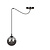 Uppsala full black 1L hanging lamp smoked glass E14