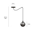 Uppsala full black 1L hanging lamp smoked glass E14