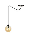 Lampe à suspension Uppsala avec boule en verre ambré E14