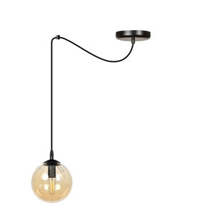 Lampe à suspension Uppsala avec boule en verre ambré E14