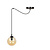 Uppsala hanging lamp with amber glass ball E14