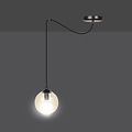 Lampe à suspension Uppsala avec boule en verre ambré E14
