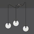 Emibig Emibig Uppsala zwarte 3L pendel lamp met transparant glas 3x E14 - Perfecte verlichting voor elke ruimte