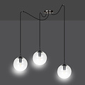 Emibig Emibig Uppsala lámpara colgante negra 3L con vidrio transparente 3x E14 - Iluminación perfecta para cualquier espacio