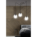 Uppsala black 3L pendant lamp with transparent glass 3x E14