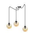 Lampe suspendue Uppsala 3 L avec ampoule en verre ambré 3x E14
