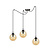 Lampe suspendue Uppsala 3 L avec ampoule en verre ambré 3x E14