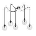 Emibig Emibig Uppsala black 5L pendant lamp with transparent glass 5x E14 - Sleek lighting for any space