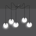 Emibig Emibig Uppsala lámpara colgante negra 5L con vidrio transparente 5x E14 - Iluminación elegante para cualquier espacio