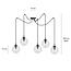 Uppsala black 5L pendant lamp with transparent glass 5x E14