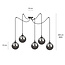 Uppsala grande suspension noire 5L verre fumé 5x E14