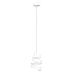 Helsingborg white spiral metal hanging lamp 1x E27