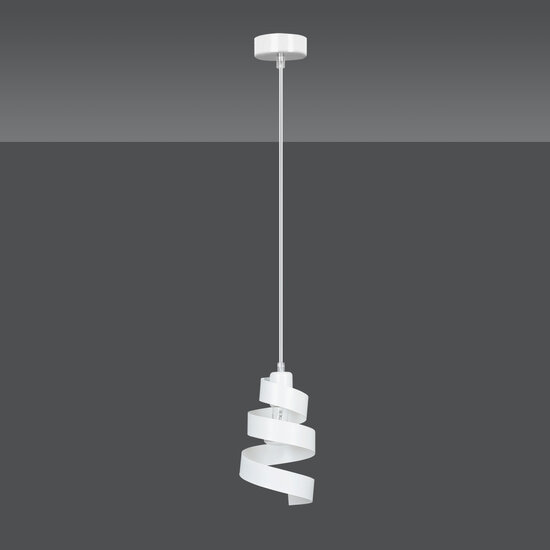 Helsingborg white spiral metal hanging lamp 1x E27