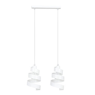 Helsingborg double white spiral metal hanging lamp 2x E27