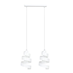 Helsingborg dubbele witte spiraal metaal hanglamp 2x E27