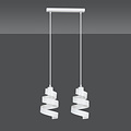 Helsingborg dubbele witte spiraal metaal hanglamp 2x E27