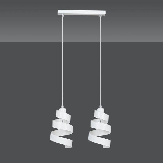 Helsingborg lámpara colgante doble espiral de metal blanco 2x E27
