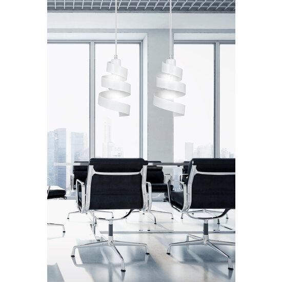 Helsingborg dubbele witte spiraal metaal hanglamp 2x E27