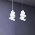 Helsingborg double white spiral metal hanging lamp 2x E27