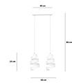 Helsingborg dubbele witte spiraal metaal hanglamp 2x E27