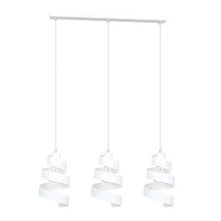 Helsingborg 3L witte spiraal metaal hanglamp 3x E27