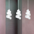 Helsingborg 3L white spiral metal hanging lamp 3x E27