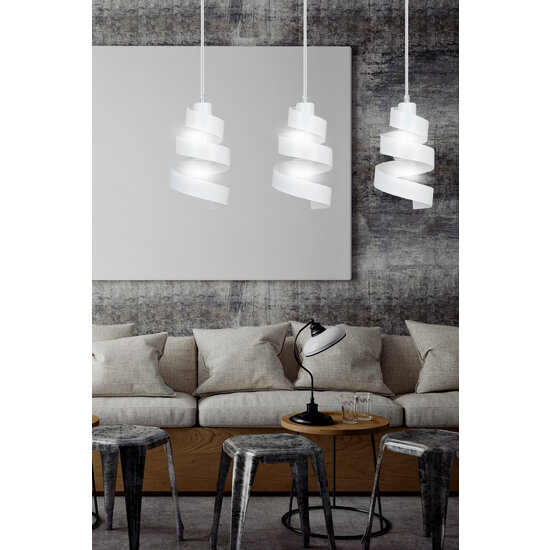 Helsingborg 3L witte spiraal metaal hanglamp 3x E27