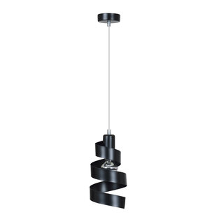 Helsingborg black spiral metal hanging lamp 1x E27