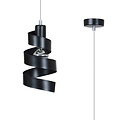 Helsingborg black spiral metal hanging lamp 1x E27